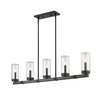 Z-Lite Marlow 5 Light Outdoor Linear, Ashen Barnboard And Seedy 589-5L-ABB